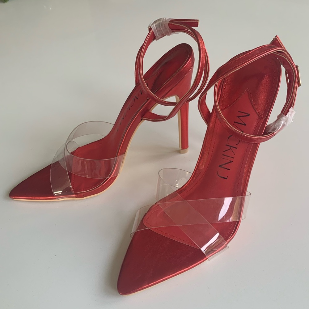 NEW! Red strapped high heels